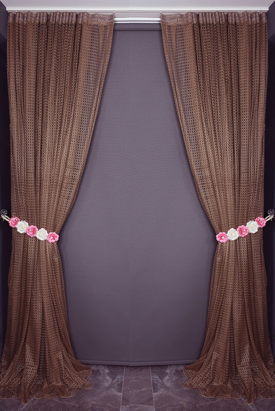 ORKİDE MODEL KOYU VİZON RENK TEK KANAT Hazır dikilmiş Pileli Fon Perde 300*260 cm - 7