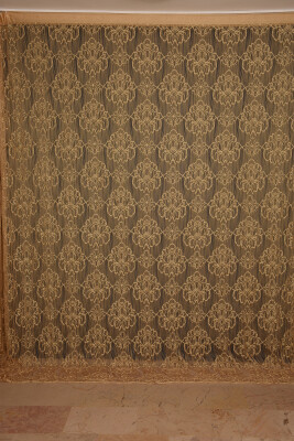 ÖRÜMCEK MODEL GOLD RENK İP PERDE HAZIR DÜĞMELERİ DİKİLMİŞ İP PERDE 300*280 cm - 2