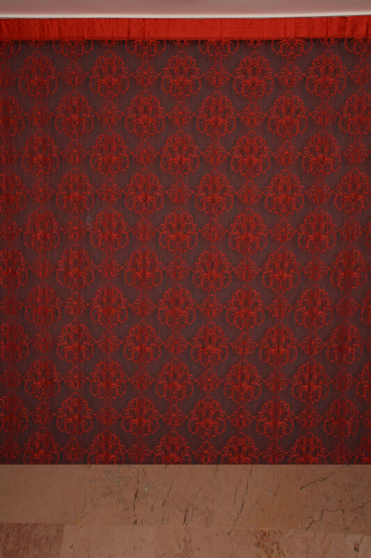 ÖRÜMCEK MODEL KIRMIZI RENK İP PERDE HAZIR DÜĞMELERİ DİKİLMİŞ İP PERDE 300*270 cm - 2