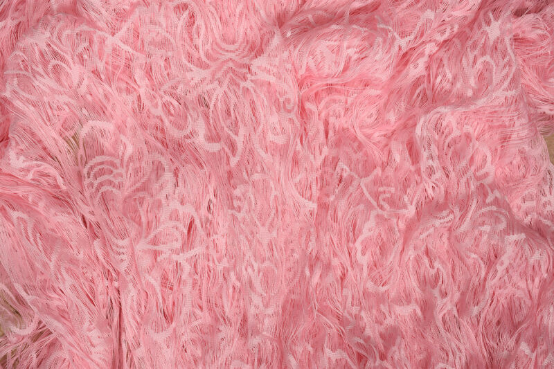 ÖRÜMCEK MODEL PEMBE RENK İP PERDE HAZIR DÜĞMELERİ DİKİLMİŞ İP PERDE 300*280 cm - 4