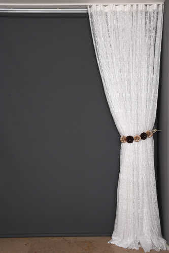 ÖRÜMCEK TÜL BEYAZ RENK TEK KANAT Hazır dikilmiş Pileli Fon Perde 300*260 cm - 7