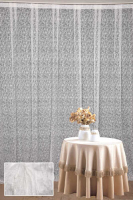 ÖRÜMCEK TÜL BEYAZ RENK TEK KANAT Hazır dikilmiş Pileli Fon Perde 300*260 cm - 2