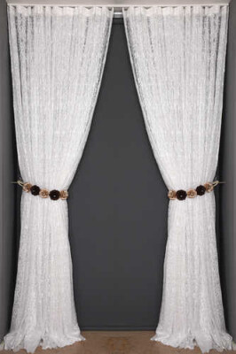 ÖRÜMCEK TÜL BEYAZ RENK TEK KANAT Hazır dikilmiş Pileli Fon Perde 300*260 cm - 8