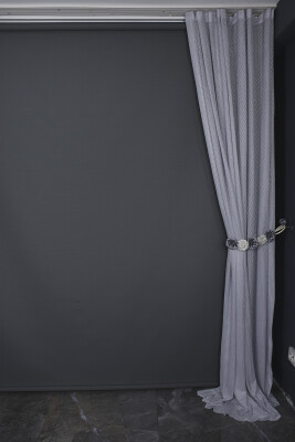 PETEK MODEL GRİ RENK TEK KANAT PİLESİZ Fon Perde 300*260 cm - 8
