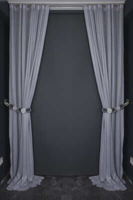 PETEK MODEL GRİ RENK TEK KANAT PİLESİZ Fon Perde 300*260 cm - 9