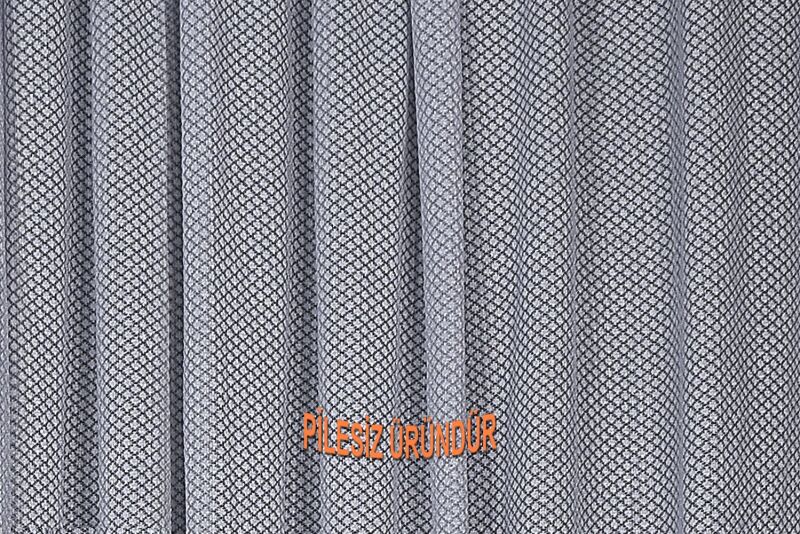 PETEK MODEL GRİ RENK TEK KANAT PİLESİZ Hazır Fon Perde 200*260 cm - 6