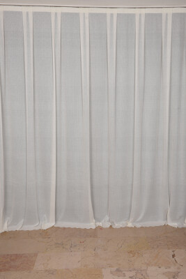 PETEK MODEL KREM RENK TEK KANAT PİLESİZ Fon Perde 300*260 cm - 2