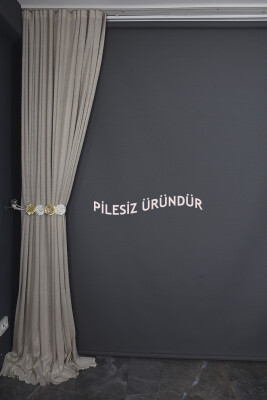 PETEK MODEL VİZON RENK PİLESİZ TEK KANAT Fon Perde 300*260 cm - 8