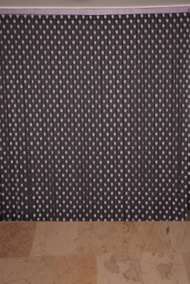 PUANLI ÇİFT RENK LİLA İP PERDE HAZIR DÜĞMELERİ DİKİLMİŞ İP PERDE 300*270 cm - 2