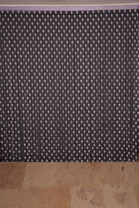 PUANLI ÇİFT RENK LİLA İP PERDE HAZIR DÜĞMELERİ DİKİLMİŞ İP PERDE 300*270 cm - 2