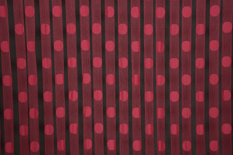 PUANLI MODEL FUŞYA RENK İP PERDE HAZIR DÜĞMELERİ DİKİLMİŞ İP PERDE 300*280 cm - 3