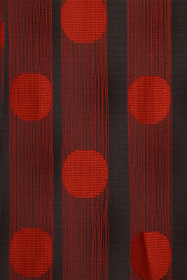 PUANLI MODEL KIRMIZI RENK HAZIR İP PERDE 300*270 cm - AKÇA TEKSTİL