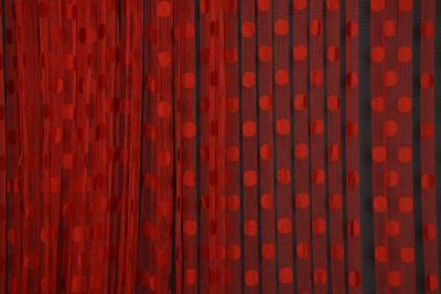 PUANLI MODEL KIRMIZI RENK HAZIR İP PERDE 300*270 cm - 4