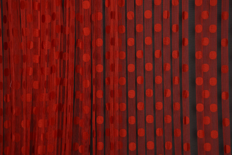 PUANLI MODEL KIRMIZI RENK HAZIR İP PERDE 300*270 cm - 4