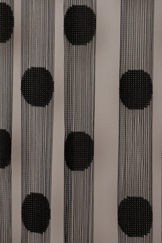 PUANLI MODEL SİYAH RENK İP PERDE HAZIR DÜĞMELERİ DİKİLMİŞ İP PERDE 300*270 cm - 1