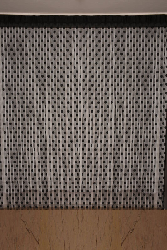 PUANLI MODEL SİYAH RENK İP PERDE HAZIR DÜĞMELERİ DİKİLMİŞ İP PERDE 300*270 cm - 2