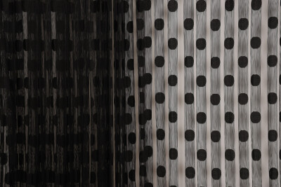 PUANLI MODEL SİYAH RENK İP PERDE HAZIR DÜĞMELERİ DİKİLMİŞ İP PERDE 300*270 cm - 4