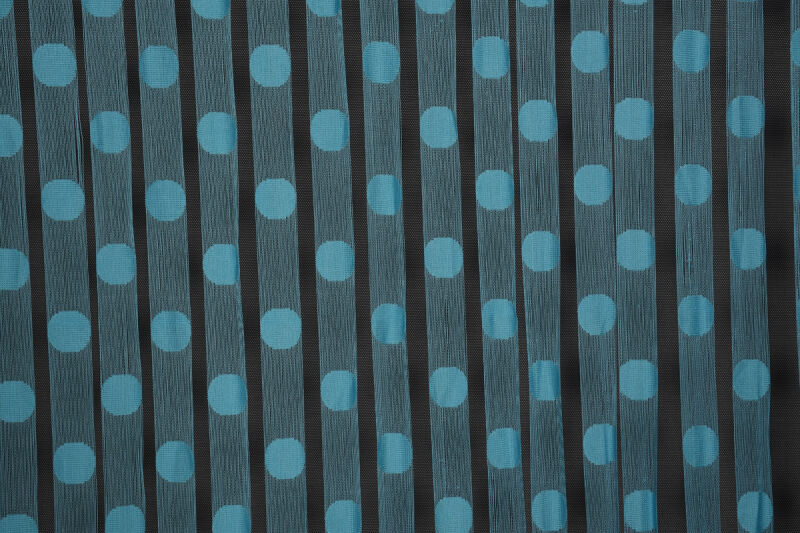 PUANLI MODEL TURKUAZ RENK İP PERDE HAZIR DÜĞMELERİ DİKİLMİŞ İP PERDE 300*280 cm - 3