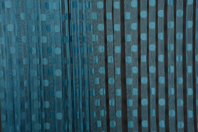 PUANLI MODEL TURKUAZ RENK İP PERDE HAZIR DÜĞMELERİ DİKİLMİŞ İP PERDE 300*280 cm - 4