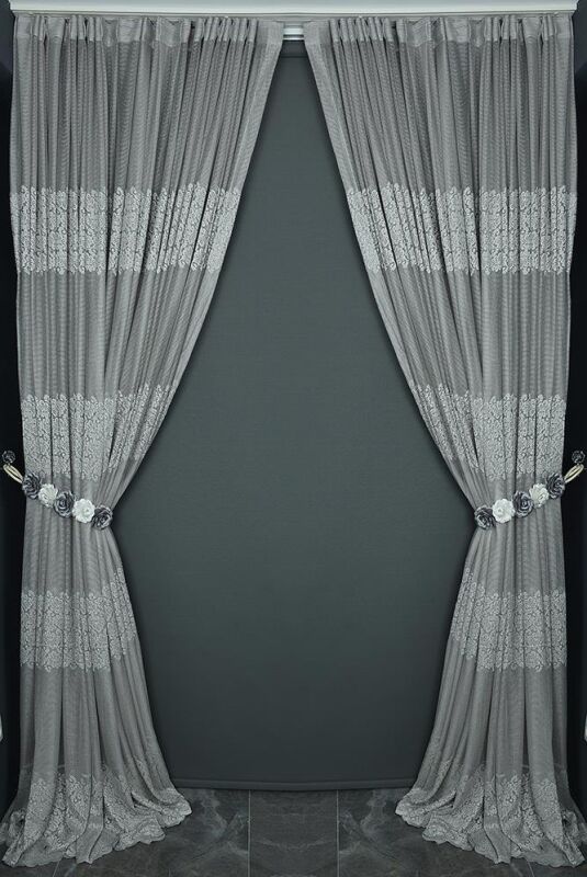 ROZA MODEL GRİ RENK TEK KANAT Pileli Fon Perde 75*260 cm - 4