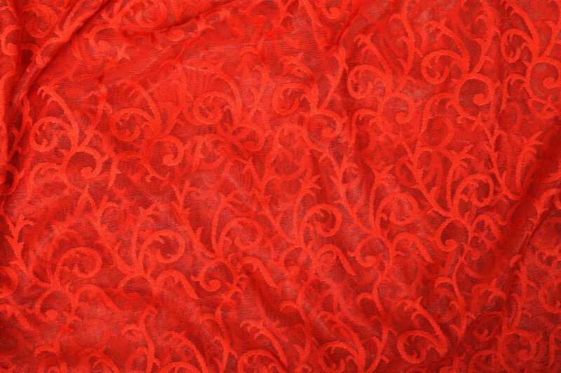 ŞAL MODEL KIRMIZI RENK TEK KANAT Hazır dikilmiş Pileli Fon Perde 75*260 cm - 3