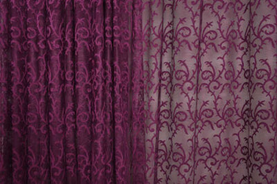 ŞAL MODEL MOR RENK TEK KANATHazır dikilmiş Pileli Fon Perde 300*260 cm - 3