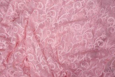 ŞAL MODEL PEMBE RENK TEK KANAT Hazır dikilmiş Pileli Fon Perde 75*260 cm - 6