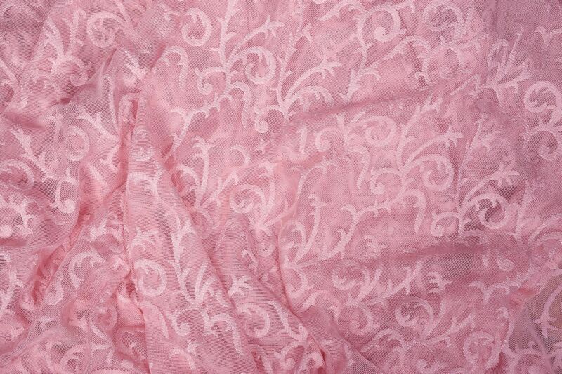 ŞAL MODEL PEMBE RENK TEK KANAT Hazır dikilmiş Pileli Fon Perde 75*260 cm - 6