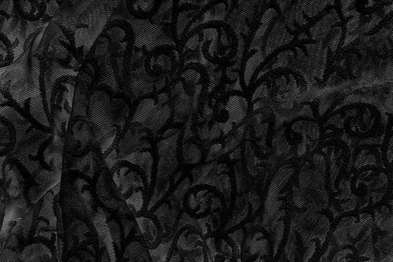 ŞAL SİYAH RENK TEK KANAT Hazır dikilmiş Pileli Fon Perde 75*260 cm - 6