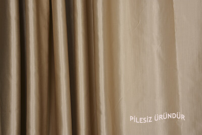 SATEN FONLUK PİLESİZ GOLD RENK TEK KANAT FON PERDE En 200 Cm Boy 260 Cm - 3