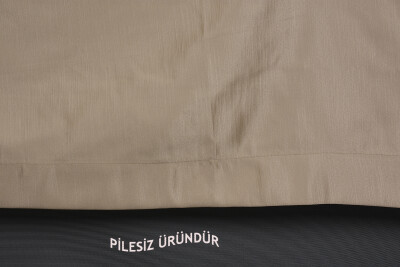 SATEN FONLUK PİLESİZ GOLD RENK TEK KANAT FON PERDE En 200 Cm Boy 260 Cm - 6