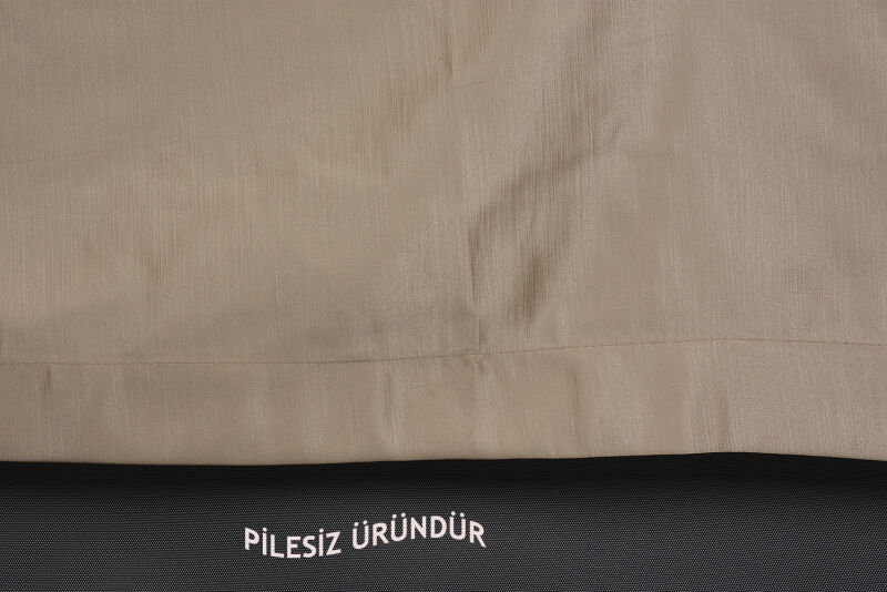 SATEN FONLUK PİLESİZ GOLD RENK TEK KANAT FON PERDE En 200 Cm Boy 260 Cm - 6