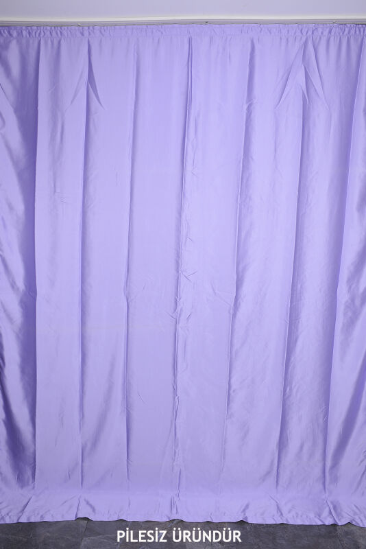 SATEN FONLUK PİLESİZ LİLA RENK TEK KANAT FON PERDE En 200 Cm Boy 260 Cm - 3
