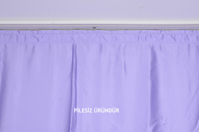 SATEN FONLUK PİLESİZ LİLA RENK TEK KANAT FON PERDE En 200 Cm Boy 260 Cm - 4
