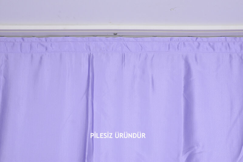 SATEN FONLUK PİLESİZ LİLA RENK TEK KANAT FON PERDE En 200 Cm Boy 260 Cm - 4