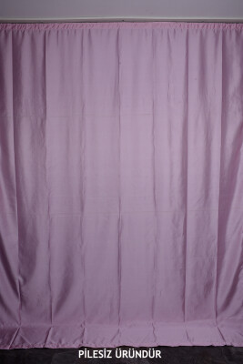 SATEN FONLUK PİLESİZ PEMBE RENK TEK KANAT FON PERDE En 200 Cm Boy 260 Cm - 3