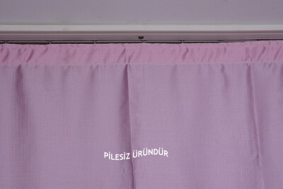 SATEN FONLUK PİLESİZ PEMBE RENK TEK KANAT FON PERDE En 200 Cm Boy 260 Cm - 4