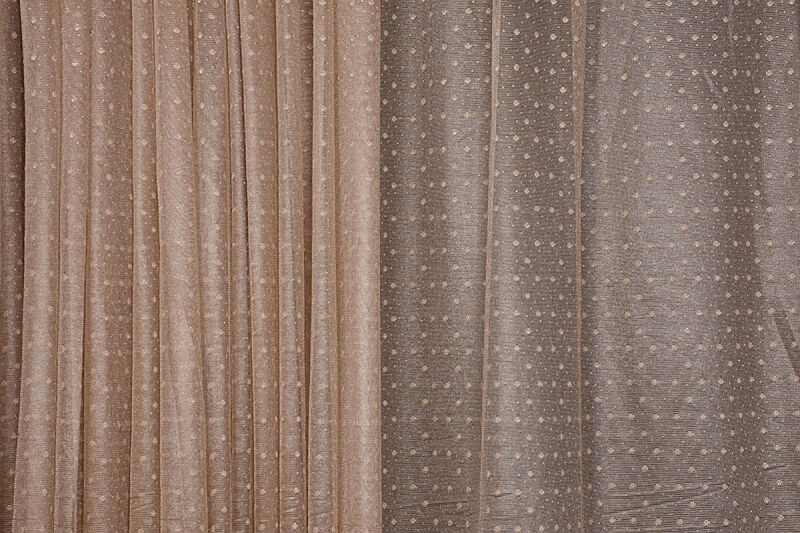 SEYREK NOKTALI MODEL VİZON RENK TEK KANAT Hazır Pileli Fon Perde 300*260 - 5