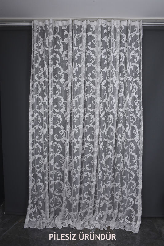 SULTAN 1 MODEL KIRIK BEYAZ RENK PİLESİZ TEK KANAT Fon Perde 300*260 cm - 1