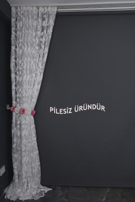 SULTAN 1 MODEL KIRIK BEYAZ RENK PİLESİZ TEK KANAT Fon Perde 300*260 cm - 8