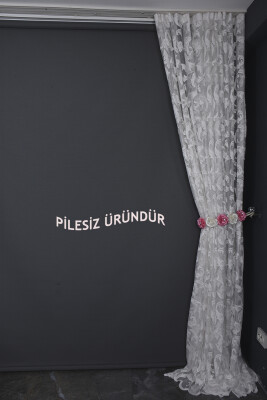 SULTAN 1 MODEL KIRIK BEYAZ RENK PİLESİZ TEK KANAT Fon Perde 300*260 cm - 9