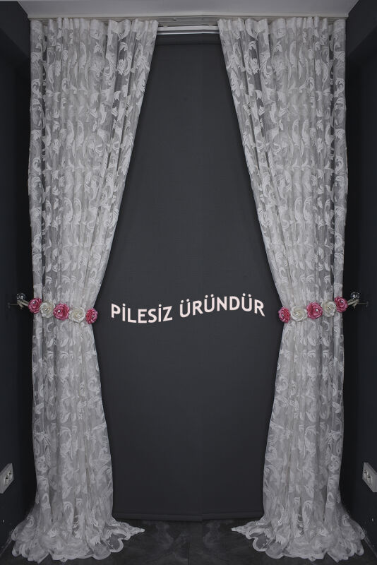 SULTAN 1 MODEL KIRIK BEYAZ RENK PİLESİZ TEK KANAT Fon Perde 300*260 cm - 10