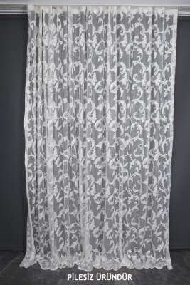 SULTAN 1 MODEL KREM RENK PİLESİZ TEK KANAT Fon Perde 300*260 cm - AKÇA TEKSTİL