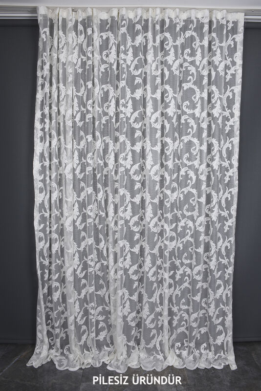 SULTAN 1 MODEL KREM RENK PİLESİZ TEK KANAT Fon Perde 300*260 cm - 1