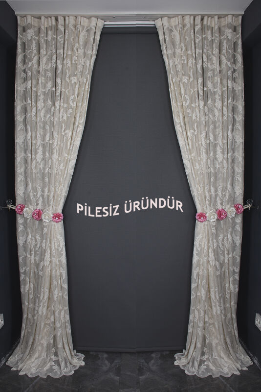 SULTAN 1 MODEL VİZON RENK PİLESİZ TEK KANAT Fon Perde 300*260 cm - 1