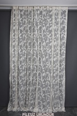 SULTAN 1 MODEL VİZON RENK PİLESİZ TEK KANAT Fon Perde 300*260 cm - 2