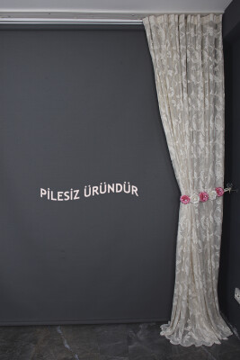 SULTAN 1 MODEL VİZON RENK PİLESİZ TEK KANAT Fon Perde 300*260 cm - 10