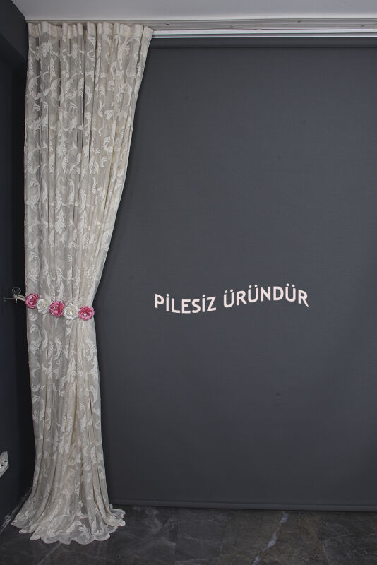SULTAN 1 MODEL VİZON RENK PİLESİZ TEK KANAT Fon Perde 300*260 cm - 7