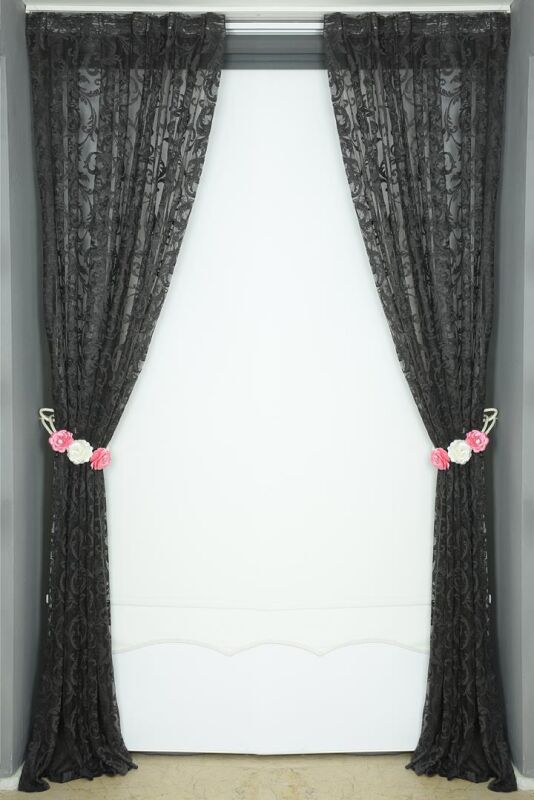 SULTAN 2 MODEL ANTRASİT RENK TEK KANAT Pileli Fon Perde 75*260 cm - 6