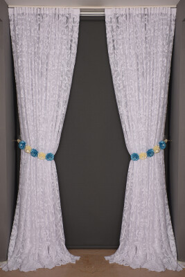 SULTAN 2 MODEL BEYAZ RENK TEK KANAT Hazır dikilmiş Pileli Fon Perde 300*260 cm - 2